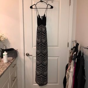 Black and white strappy Maxi